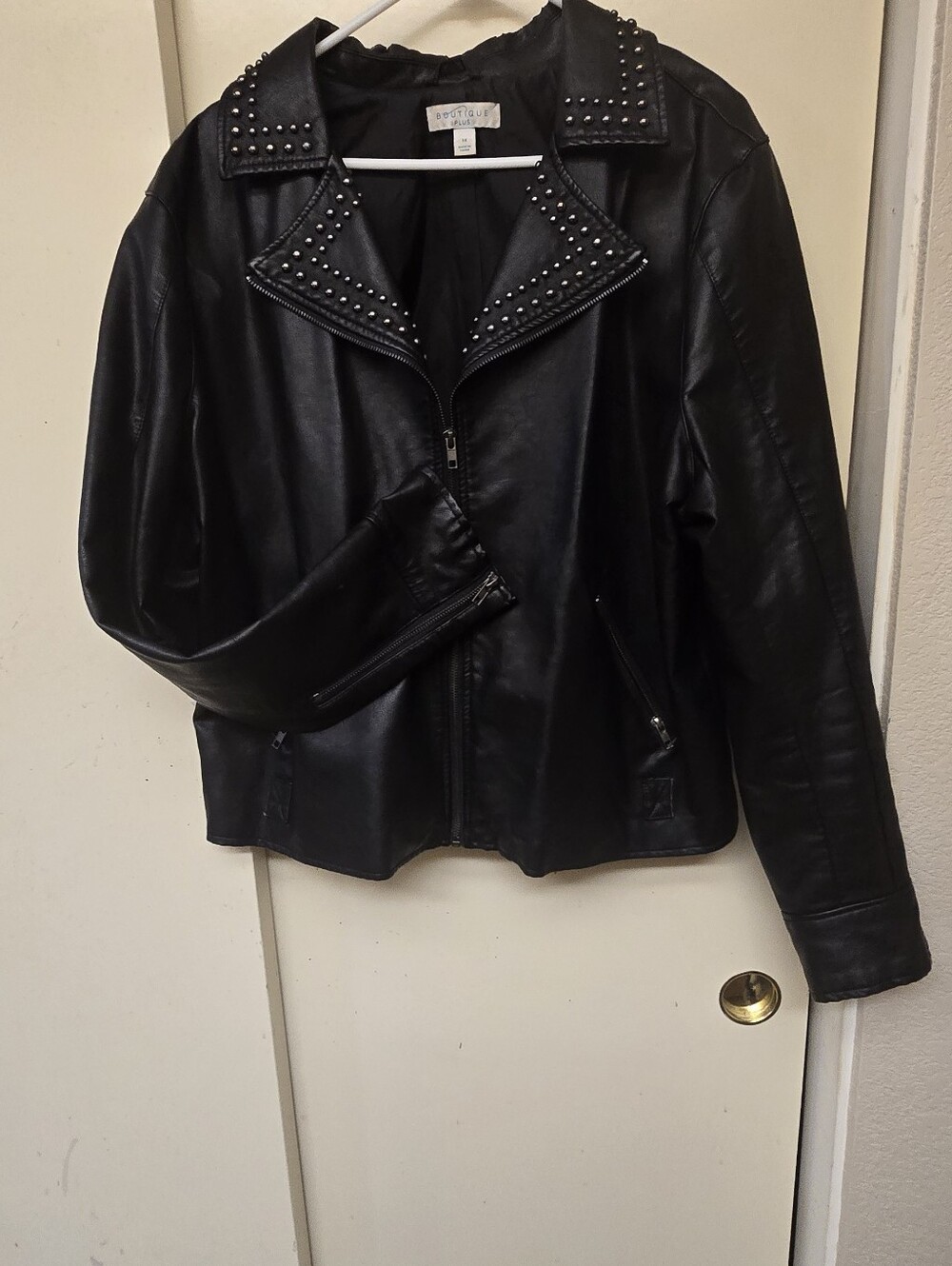 Women's Plus Size Faux Leather Jacket